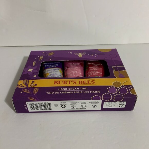 Burt's Bees Hand Cream Trio Gift Box Set Lavender Wild Rose Watermelon Mint - Picture 6 of 6